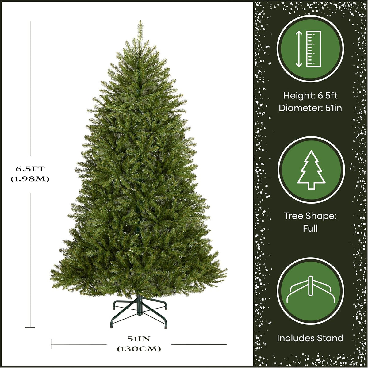 national tree company 6.5ft unlit dunhill fir artificial, side view