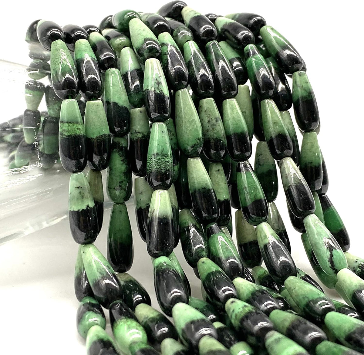 abcgems transvaal hydrogrossular garnet beads africa elongated drop10x30mm, main product view