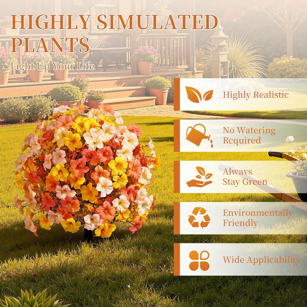 shareconn 2pcs artificial fall flowers for outdoors uv, close-up detail