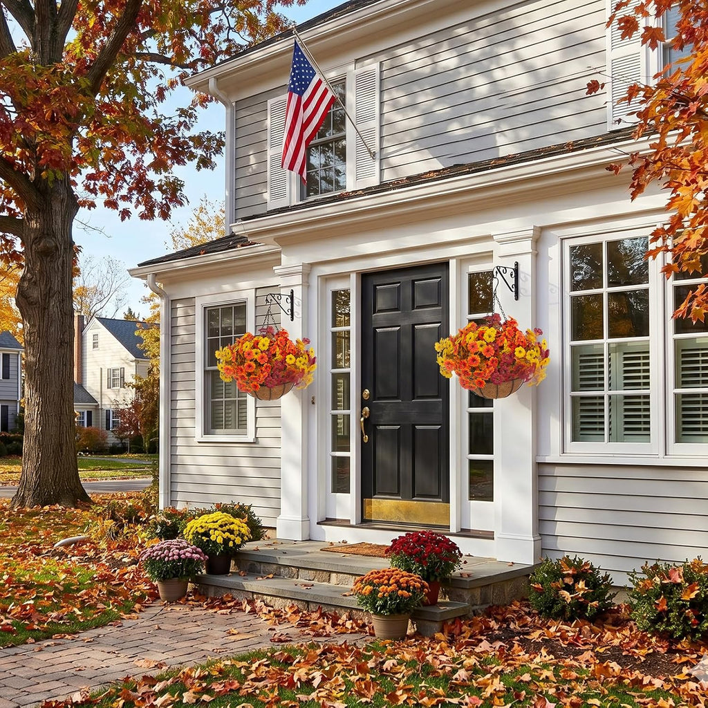 hananona 2 set artificial outdoor fall flowers with on a desk or shelf