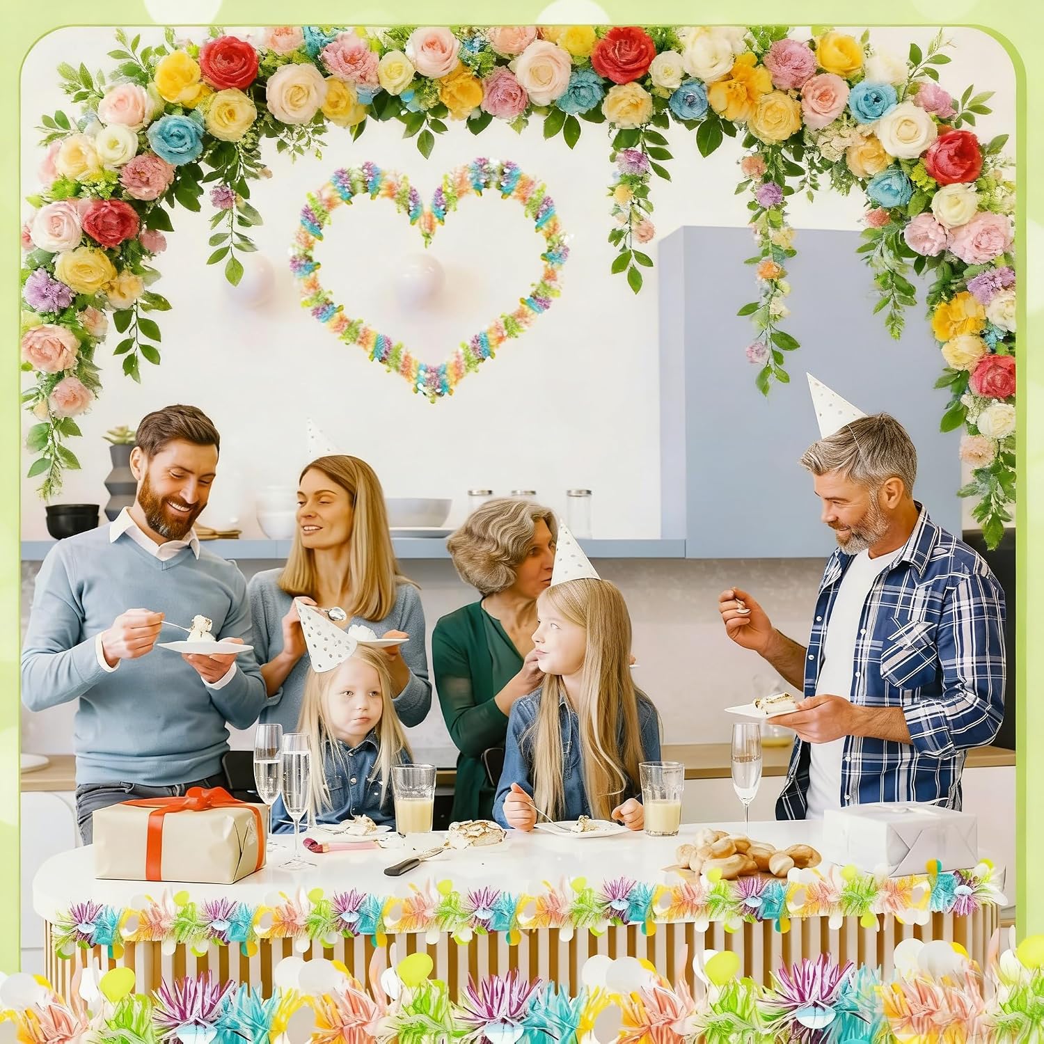 55.77ft Easter Tinsel Garland,Colorful Egg Tinsel Twist Garland with Confetti Spring Hanging Tinsel Ornament Decoration for Fireplace Mantel Tree Eatser Party Decoration.