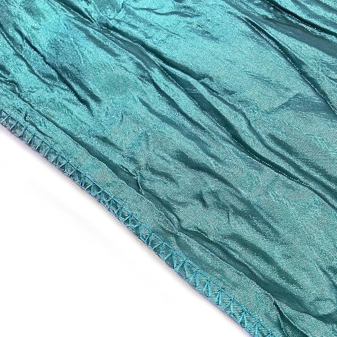 YOUR CHAIR COVERS - 90 x 132 inch Rectangular Crinkle Taffeta Tablecloth - Teal, Rectangle Table Linens for 6 ft Rectangular Tables, Wedding Crushed Table Cloth