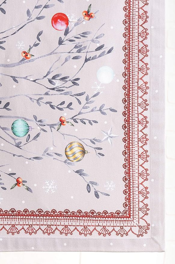 Maison d' Hermine Table Runner 100% Cotton Single Layer Table Runners 60 inches Long for Thanksgiving Christmas Decorations Home Kitchen Dining Party Wedding (Fairy Christmas, 14.5" x 60")