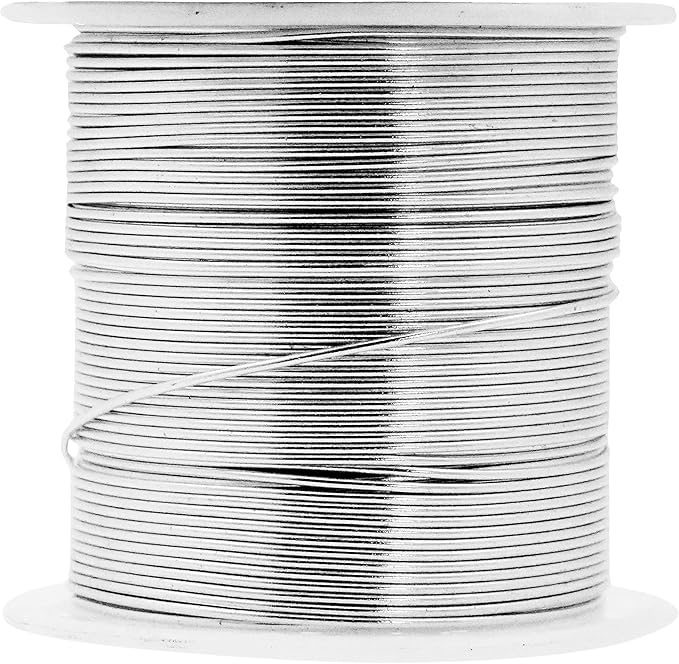 Mandala Crafts 20 Gauge Anodized Aluminum Craft Wire for Jewelry Making - 450 FT Colored Flexible Silver Copper True Blue Brown Red Kelly Green Wire - Bendable for Bonsai Armature Crafting Sculpting