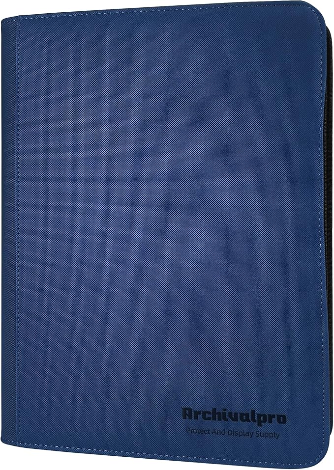 9 Pockets Premium Card Binder 360 Cards Trading Card Binders Zip Card Storage Display Album(9 Pocket 360 Card Slot,Blue)
