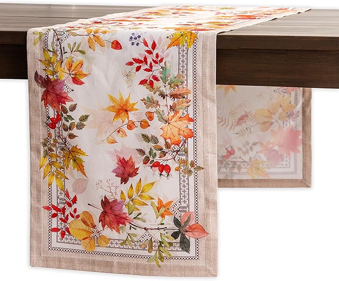 Maison d' Hermine Table Runner 100% Cotton Single Layer Table Runners 48 inches Long for Thanksgiving Christmas Decorations Home Kitchen Dining Party Wedding (Amarante, 14.5" x 48")