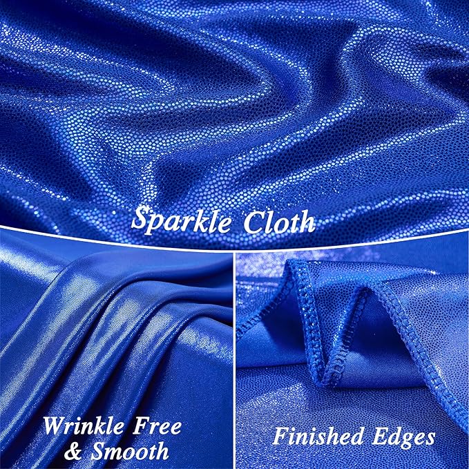 20ftx10ft Royal Blue Sequin Backdrop Curtain Panels for Parties, 4 Panels Wrinkle Free Glitter Photo Backdrop Drapes Shimmer Back Drop Cloth for Wedding Birthday Christmas Photography Background