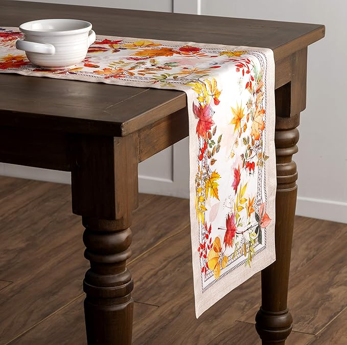 Maison d' Hermine Table Runner 100% Cotton Single Layer Table Runners 90 inches Long for Thanksgiving Christmas Decorations Home Kitchen Dining Party Wedding (Amarante, 14.5" x 90")