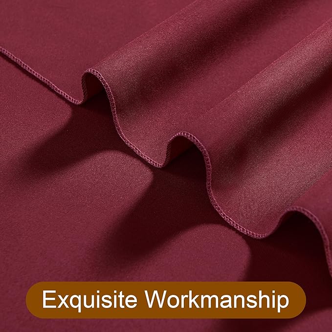 DWCN 10x10 FT Burgundy Backdrop Curtains for Parties, Photography Backdrop Drapes with Rod Pockets for Wedding Decorations Stage Birthday Family Gatherings, 2 Panels 5ft x 10ft