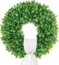 vlorart 24 inch faux round boxwood wreath, weatherproof, main product view