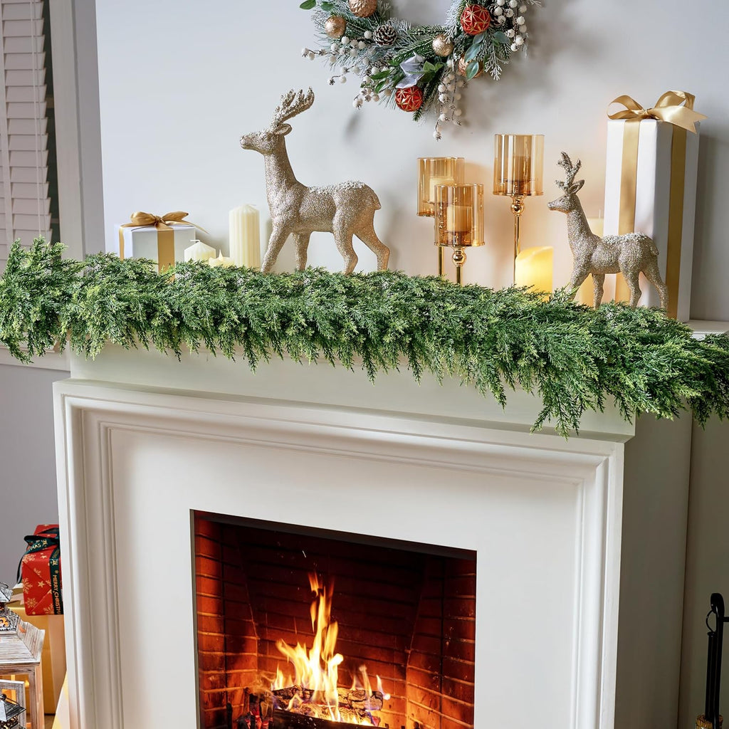 joyin 6 ft cedar christmas garland, realistic pine, package contents