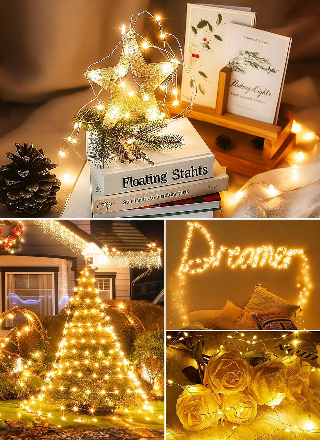 Minetom Twinkle Fairy Lights, 33 ft 100 LED USB Plug in String Lights with Remote and Timer, Waterproof 8 Modes for Bedroom Indoor Wreath DIY Party Wedding Holiday Christmas Ramadan Decorations