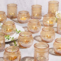 12pcs Assorted Gold Candle Holders, Votive Candle Holders, Glass Tea Lights Candle Holder for Christmas Decorations, Wedding Decorations, Vintage Boho Home Tea Party Decor,