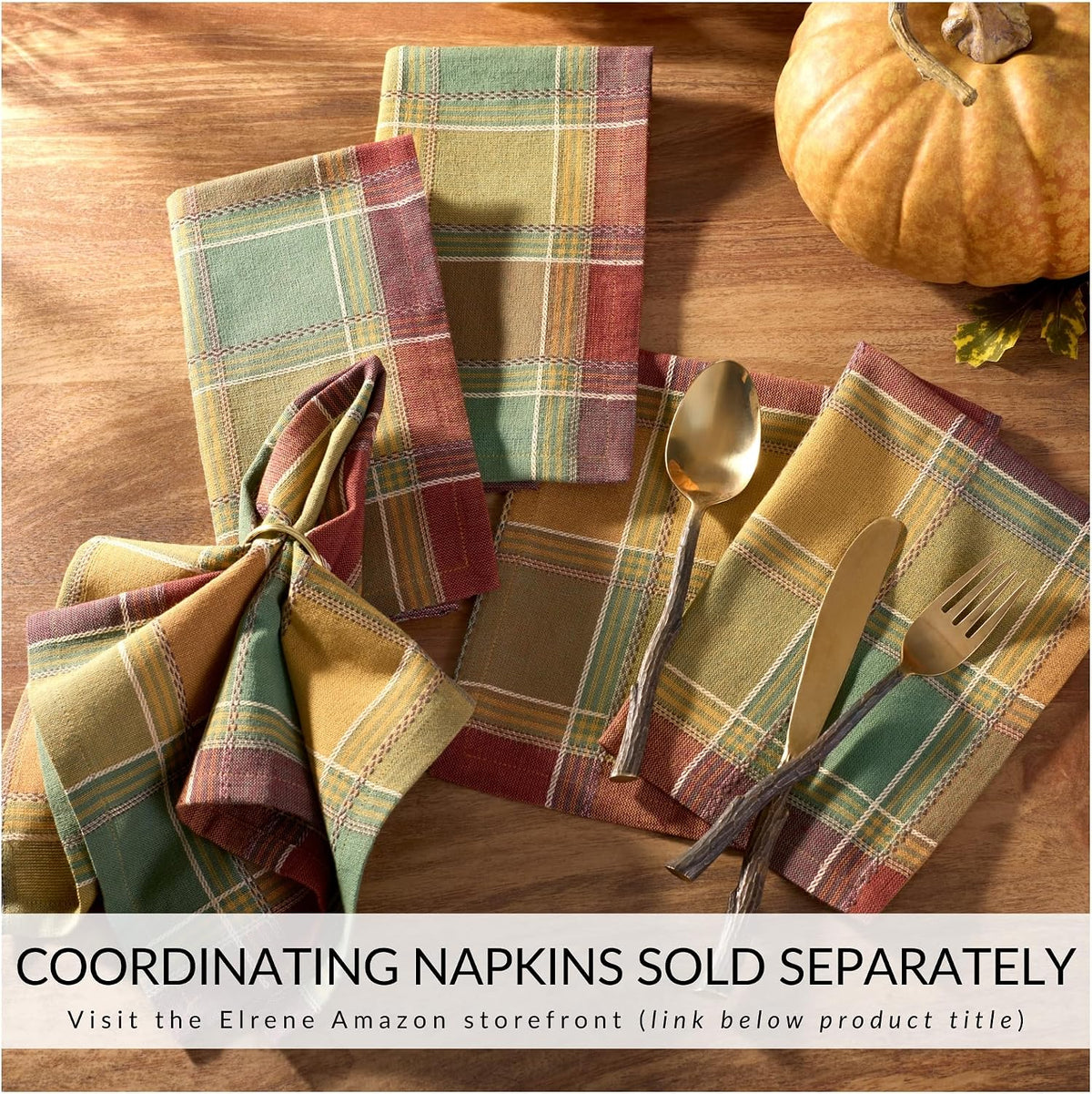 Threadmade Autumn Acres Plaid Tablecloth, Multicolor - 60" W x 120" L