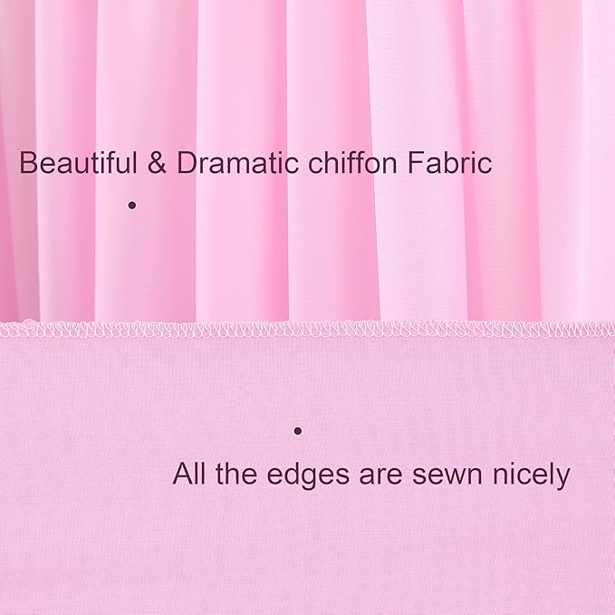 10ft x 10ft Pink Backdrop Curtains, Wrinkle-Free Sheer Chiffon Fabric Photo Backdrop Drapes for Wedding Arch Party Ceremony Stage Photography Decorations