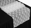 MDS Pack of 25 Wedding 12 x 108 inches Lace Table Runner for Wedding, Decorations for Birthday Parties, Banquets, Graduations, Engagements, and Runners fit Rectangle, Round Table- White