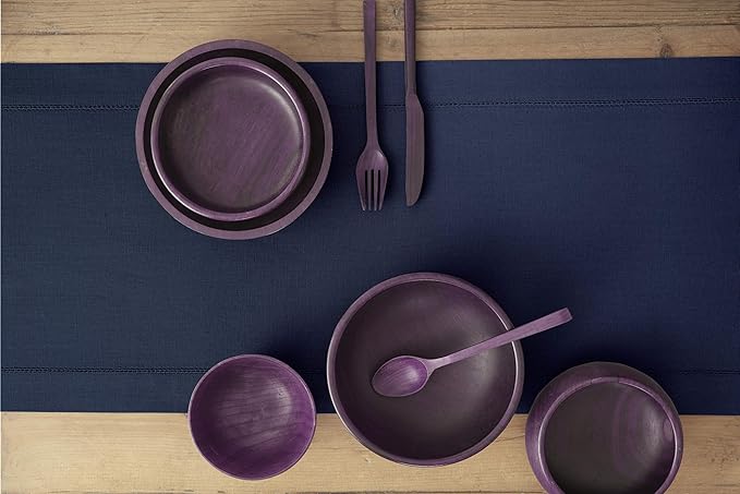 Solino Home Navy Blue Table Runner 120 Inches Long - Cotton Linen Hemstitch 14 x 120 Inch Table Runner for Dining, Fall, Autumn, Thanksgiving, Holiday
