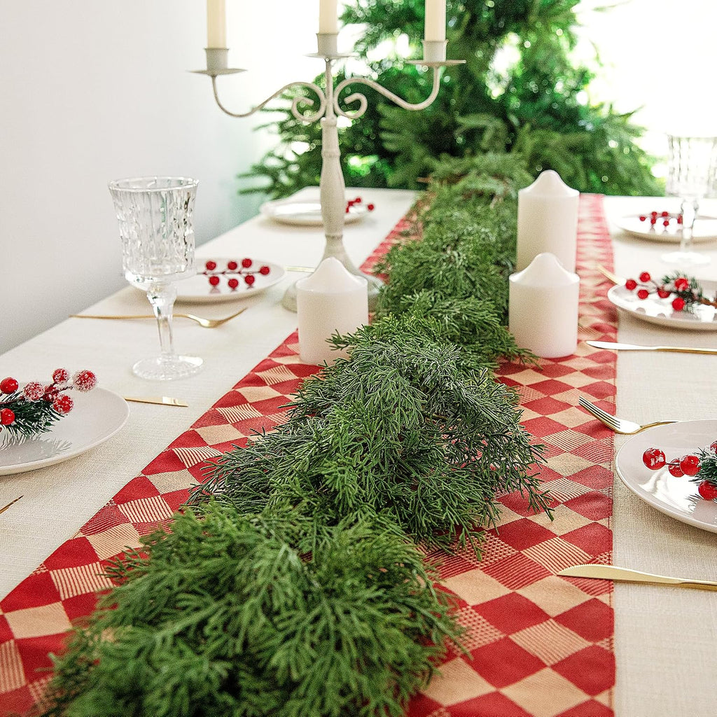 christmas norfolk pine garland, 6 ft dense pines showing dimensions