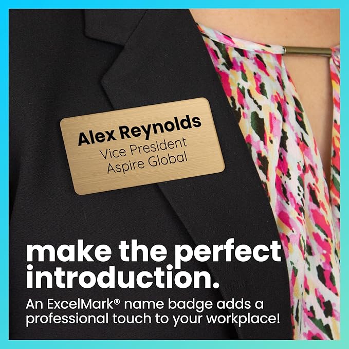 ExcelMark Custom Name Tag - Engraved Name Badge with Pin or Magnetic Backing, 16 Colors, 6 Fonts, and 2 Sizes to Choose from (White w/Pine Green Letters, 1"x 3")