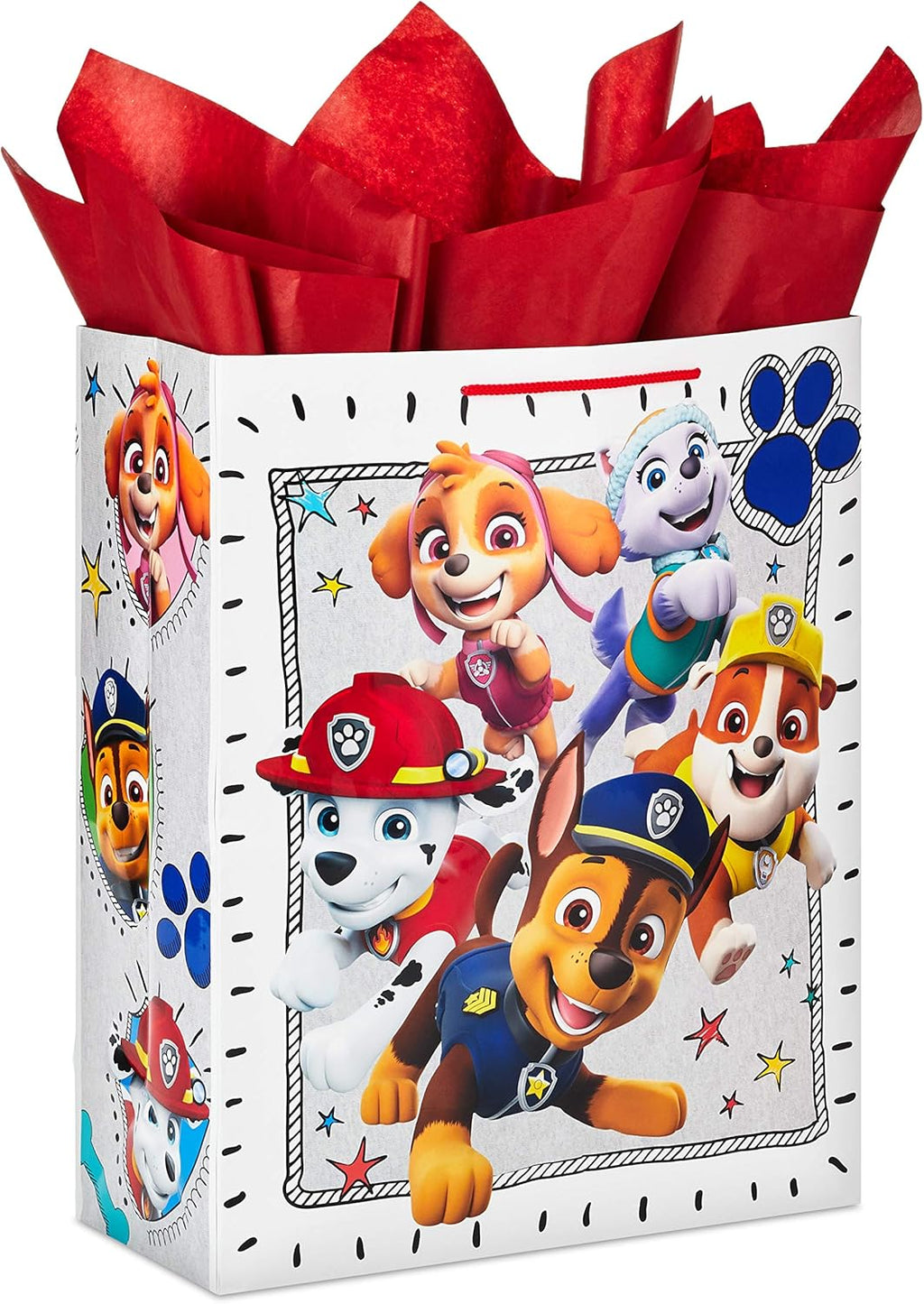 Hallmark 15" Extra Large Paw Patrol Gift Bag with Tissue Paper for Birthdays, Kids Parties, Christmas, Holidays