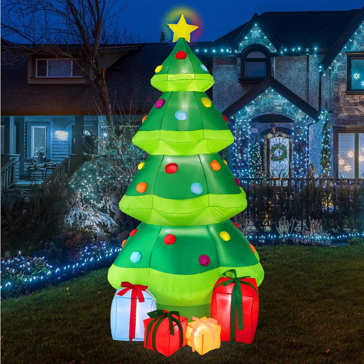 best choice products 10ft inflatable christmas tree, large, main product view