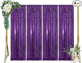 ShinyBeauty 4x10ft Purple Sequin Photo Backdrop - Glitter Background for Photography Studio, Christmas Party Decor, Stage Wall Drapes & Event Celebrations