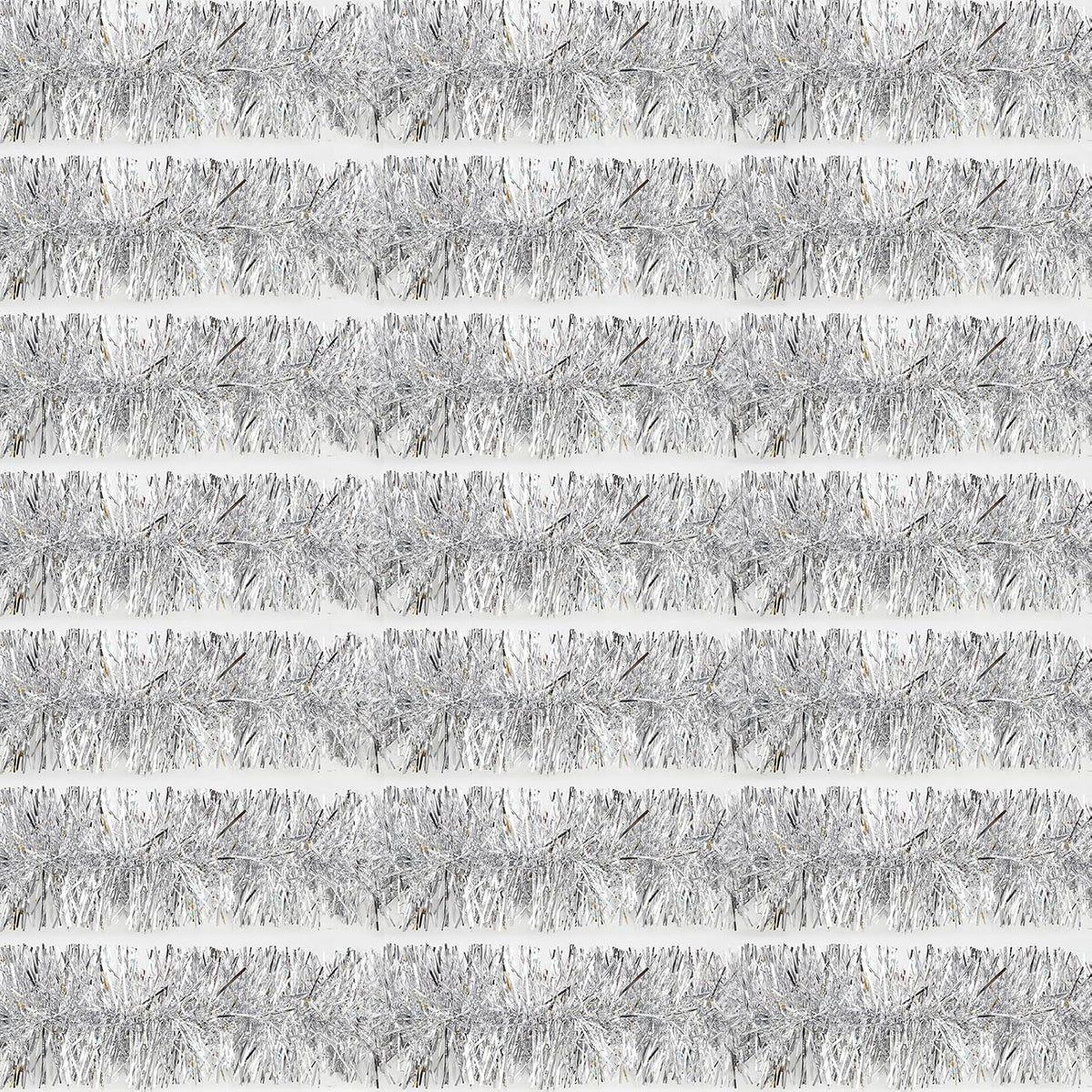 200 ft silver tinsel garland christmas decorations metallic, main product view