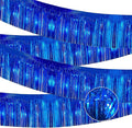 4 Pack 10 Feet Glitter Royal Blue Parade Float Decorations for Trailer Car, Glitter Foil Fringe Metallic Tinsel Streamers Banner Garland for Graduation Weeding Homecoming Birthday Party(Glitter-Blue)
