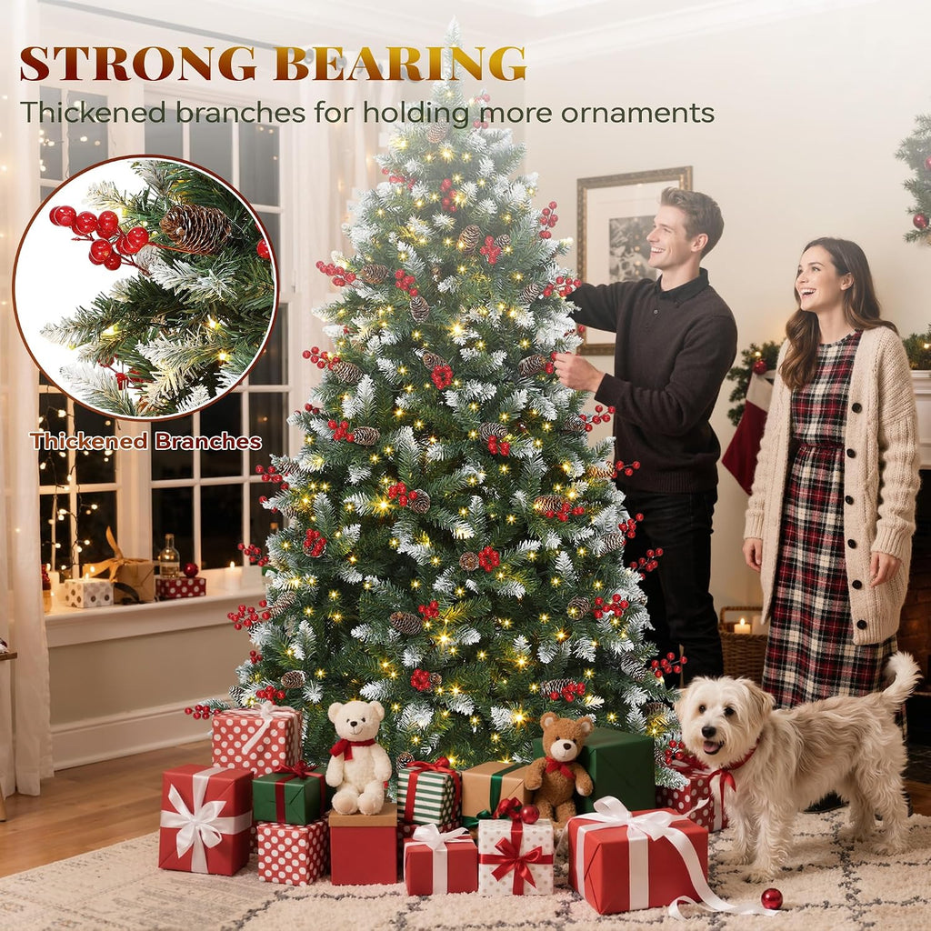 yitahome prelit pre-decorated christmas tree 6ft with remote shown in use