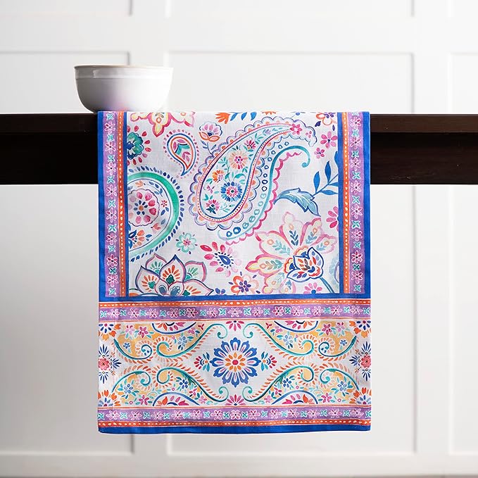 Maison d' Hermine Table Runner 100% Cotton Single Layer Table Runners 108 inches Long Decorative for Home Kitchen Dining Party Wedding Bridal Shower Spring Summer (Indian Floral, 14.50" x 108")