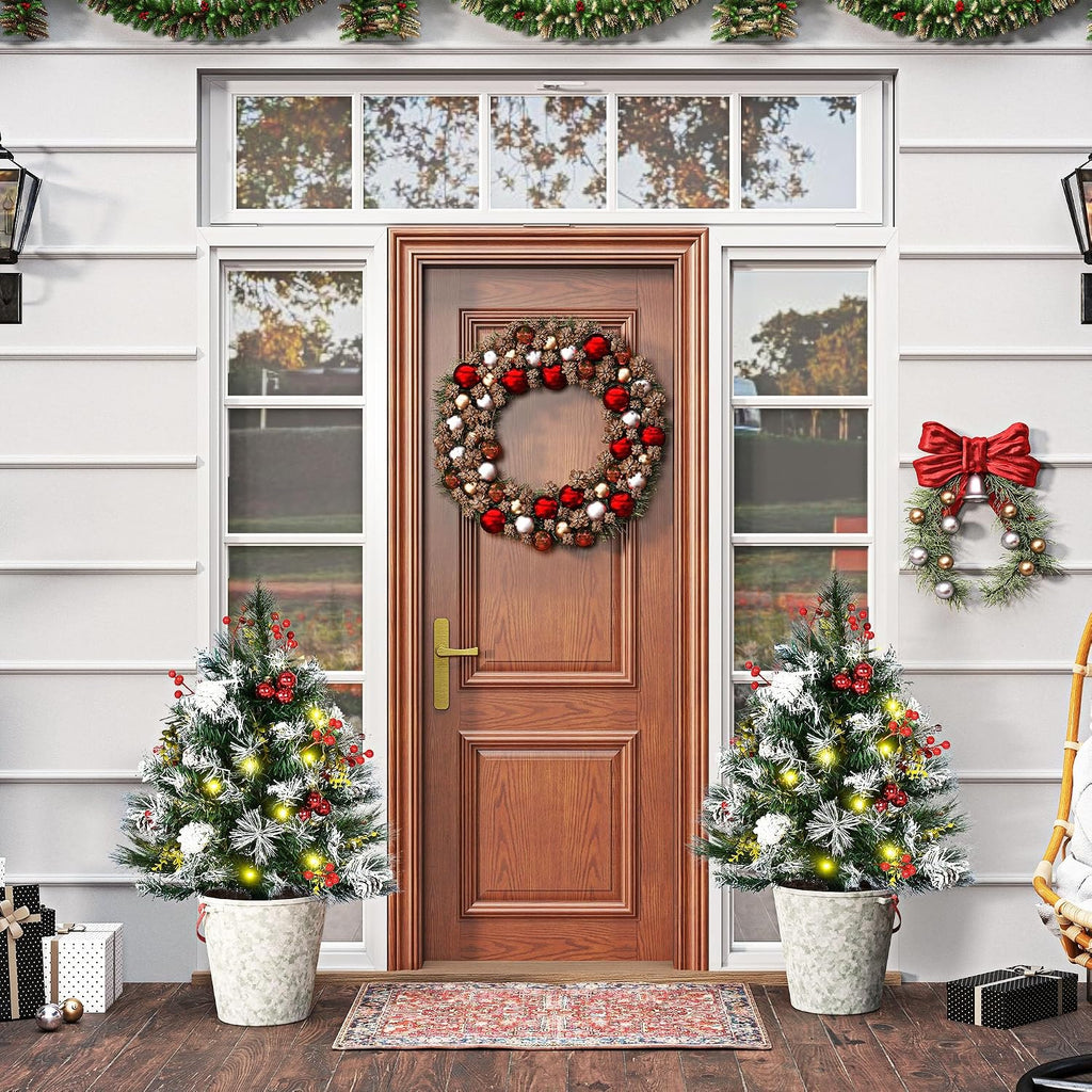 homcom artificial christmas tree prelit cordless 2 pieces shown in use