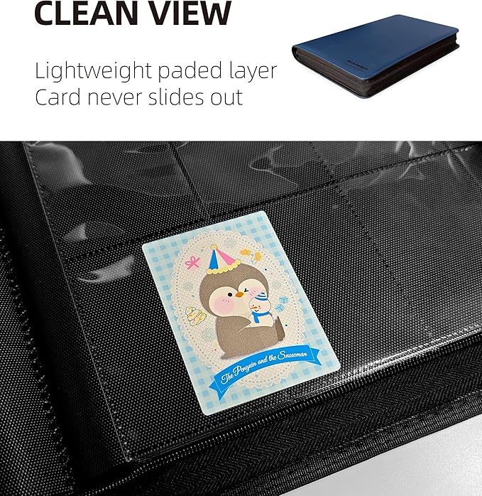 16 Pockets Premium Card Binder 1024 Cards Trading Card Binders Side Load Card Storage Display Album(16 Pocket 1024 Card Slot,Blue)