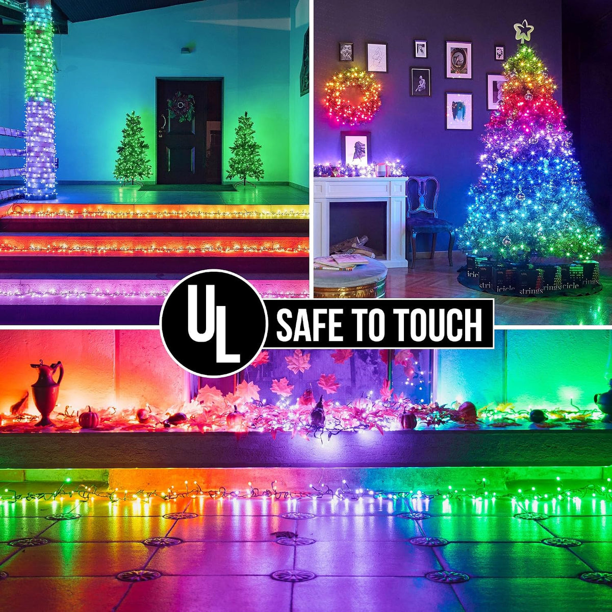 164 FT 500 LED Halloween Lights Outdoor , Waterproof RGB String Lights with R...