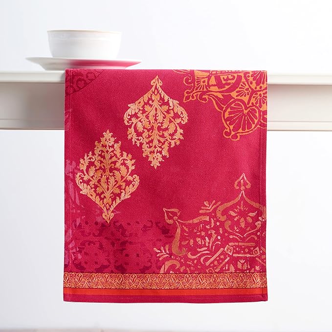 Maison d' Hermine Table Runner 100% Cotton Double Layer Table Runners 72 inches Long for Thanksgiving Christmas Decorations Home Kitchen Dining Party Wedding (Versailles, 14.5" x 72")