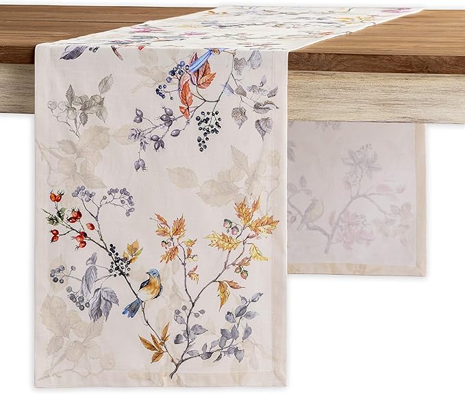 Maison d' Hermine Table Runner 100% Cotton Single Layer Table Runners 60 inches Long for Thanksgiving Christmas Decorations Home Kitchen Dining Party Wedding (Equinoxe - Beige, 14.5" x 60")