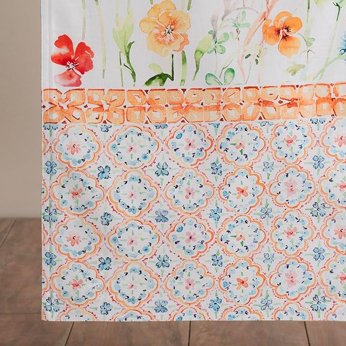 Maison d' Hermine Table Runner 100% Cotton Double Layer Table Runners 72 inches Long Decorative for Home Kitchen Dining Party Wedding Bridal Shower Spring Summer (Summer Whisper , 14.50" x 72")