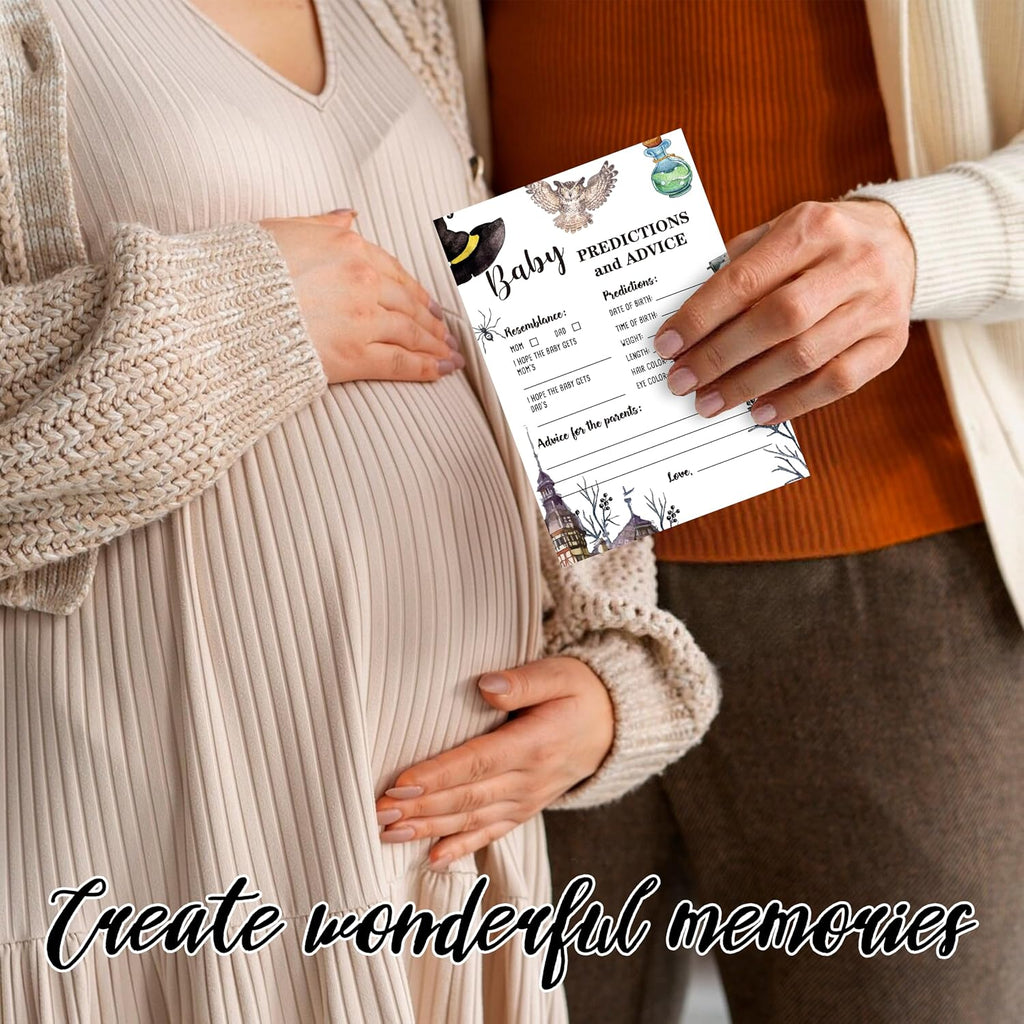 Magic School Baby Shower Party Game Baby Predictions and Advice Cards(30-Pack), Baby Gender Reveal Party Game Decoration Supplies(5"x7") - game-E01