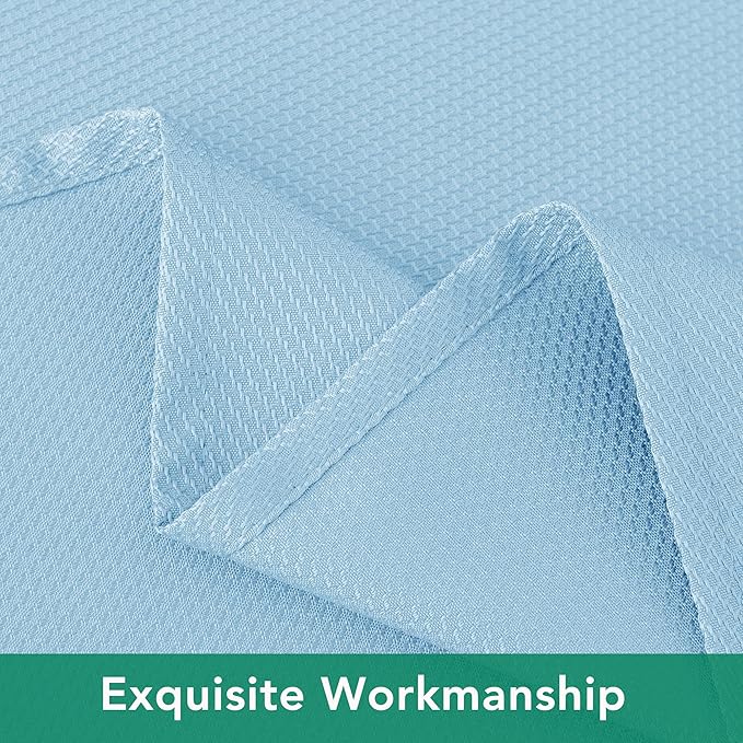 Biscaynebay Fabric Square Tablecloths 60x60 Inches, Light Blue Water Resistant Spill Proof Table Cloth Small Card Folding Table Covers Linen for Dining, Kitchen, Wedding and Parties, Machine Washable