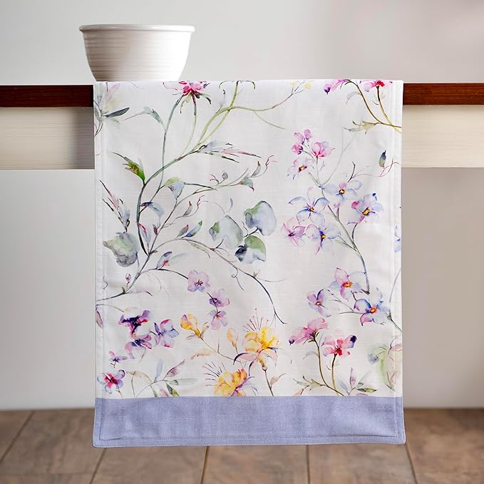 Maison d' Hermine Table Runner 100% Cotton Double Layer Table Runners 72 inches Long Decorative for Home Kitchen Dining Party Wedding Bridal Shower Spring Summer (Summer Floral, 14.50" x 72")