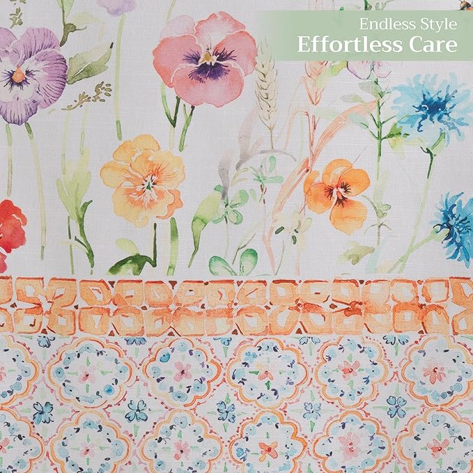 Maison d' Hermine Table Runner 100% Cotton Single Layer Table Runners 72 inches Long Decorative for Home Kitchen Dining Party Wedding Bridal Shower Spring Summer (Summer Whisper , 14.50" x 72")