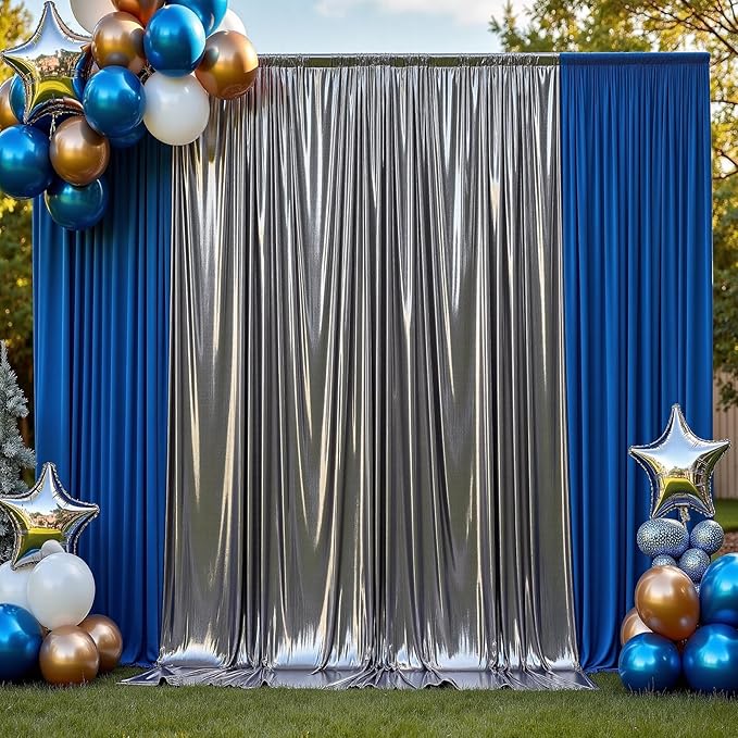 30x10 ft Wrinkle Free Black Silver Sequin Backdrop Curtain for Parties,Thick Not Fall Glitter Wedding Backdrop Drapes,6 Panels 5x10ft Shimmer Photo Back Drop Cloth for Birthday Photography Background