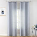 Vision Home Blue Pinch Pleated Semi Sheer Curtains Textured Light Filtering Window Curtains 84 inch for Living Room Bedroom Rayon Blended Chambray Blue Pinch Pleat Drapes with Hooks 2 Panels 40"Wx84"L