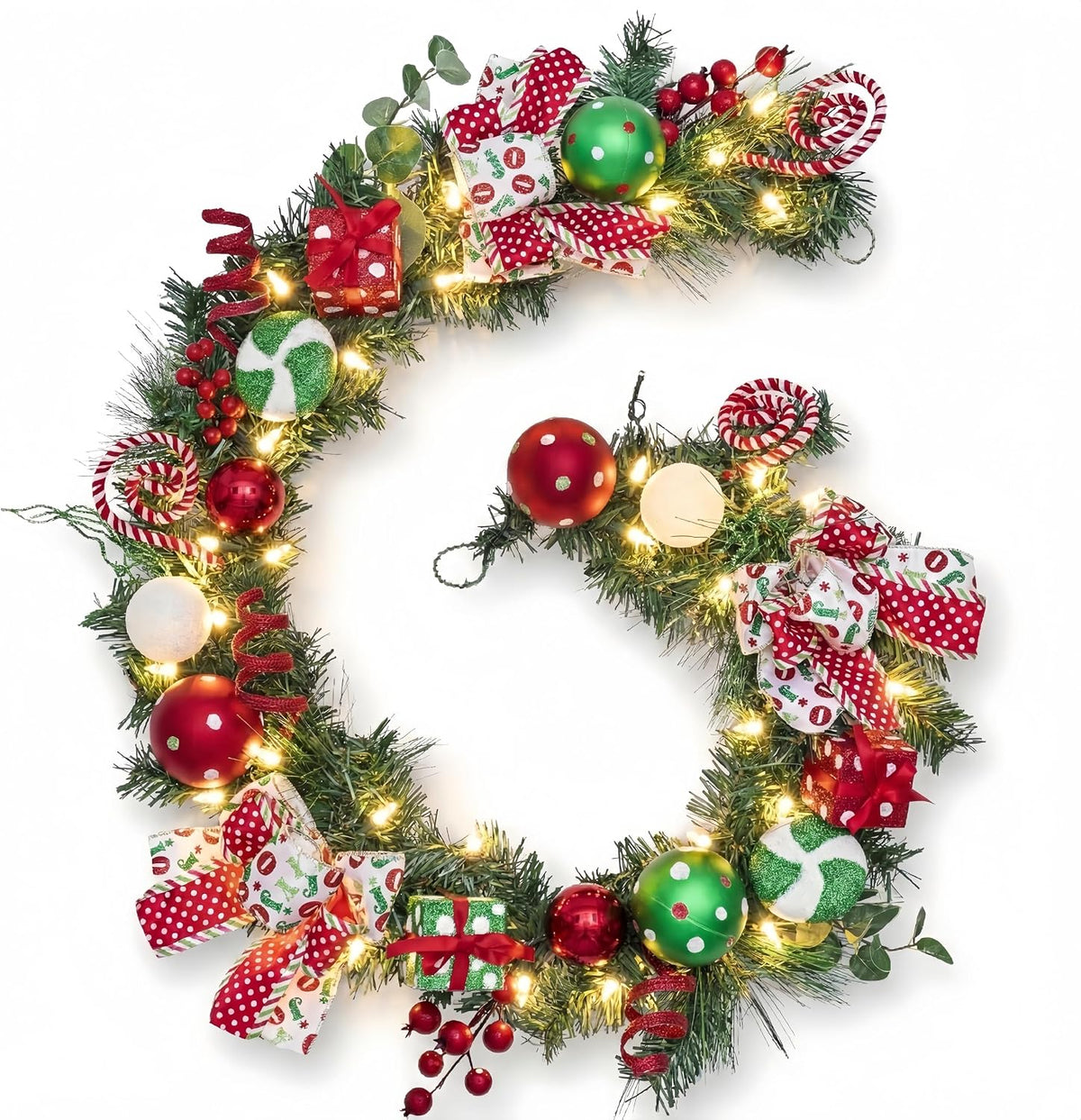 valery madelyn 6ft pre-lit red green white christmas, main product view