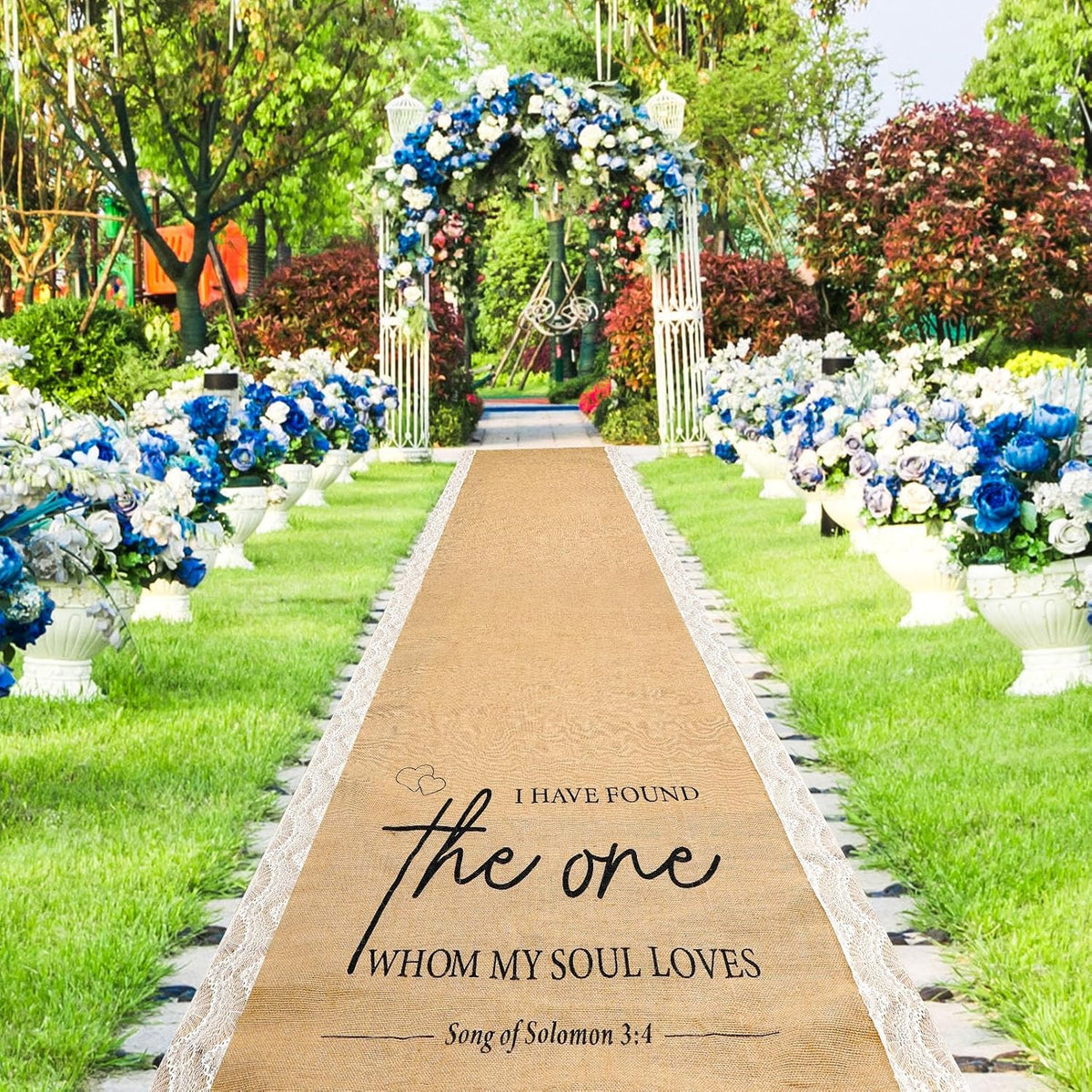 Tondiamo Burlap Aisle Runner 3.33 ft X 15 ft for Wedding Ceremony Outdoor