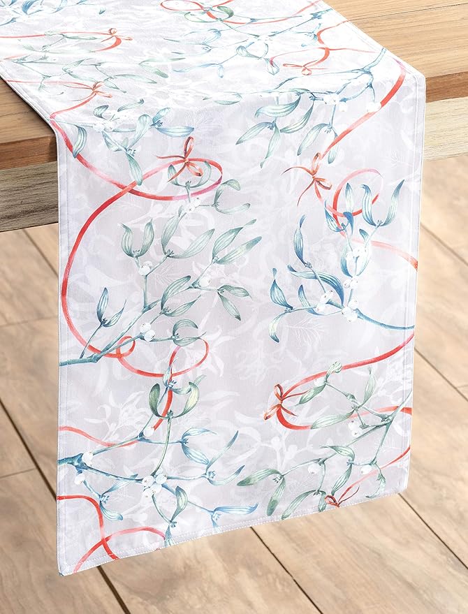 Maison d' Hermine Table Runner 100% Cotton Double Layer Table Runners 108 inches Long for Thanksgiving Christmas Decorations Home Kitchen Dining Party Wedding (Enora, 14.5" x 108")