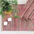 Chardin Home Natural Jute & Red Placemats, Set of 4 – Rustic Handmade Boho Table Mats, 13x19 Inch Dining Table Placemats for Kitchen, Everyday Meals, Holidays, Farmhouse or Modern Table Décor