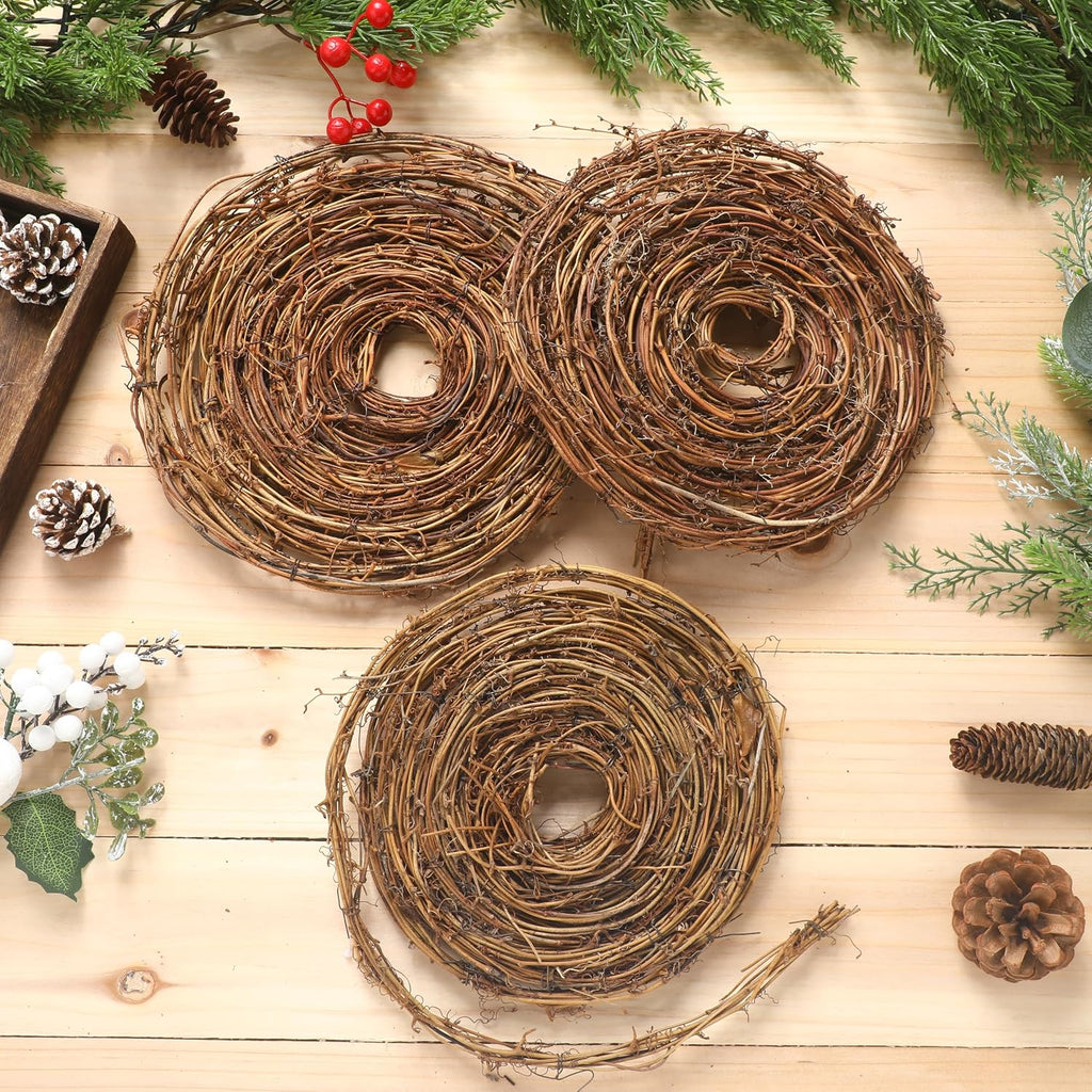 janinka 9 pcs 15 feet grapevine garland natural, package contents