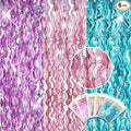 Jutom 6 Pieces 3.3 x 6.6 ft Wavy Tinsel Foil Fringe Curtains Foil Fringe Streamer Backdrop Party Curtain for Sea Mermaid Baby Shower Birthday Party Decoration(Purple, Pink, Blue Green)