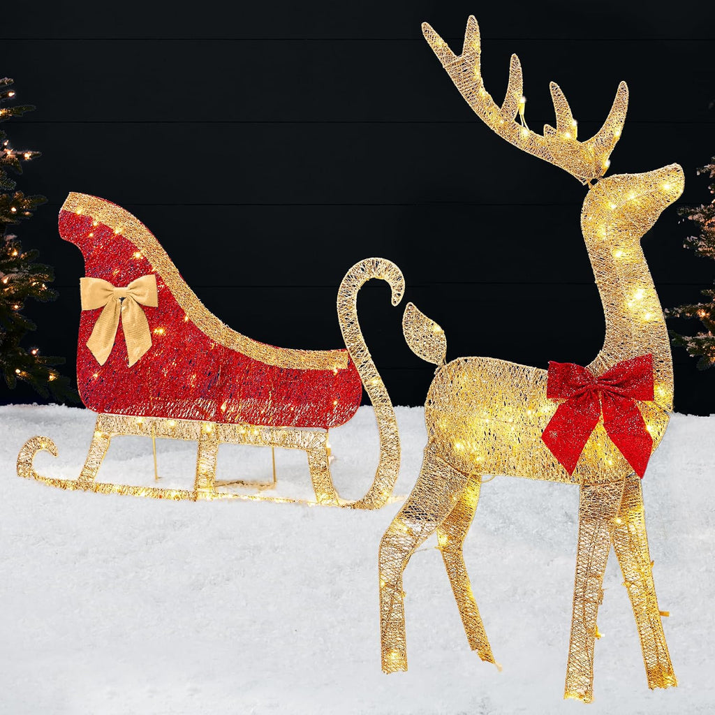 best choice products 4ft lighted 2d reindeer &, main product view