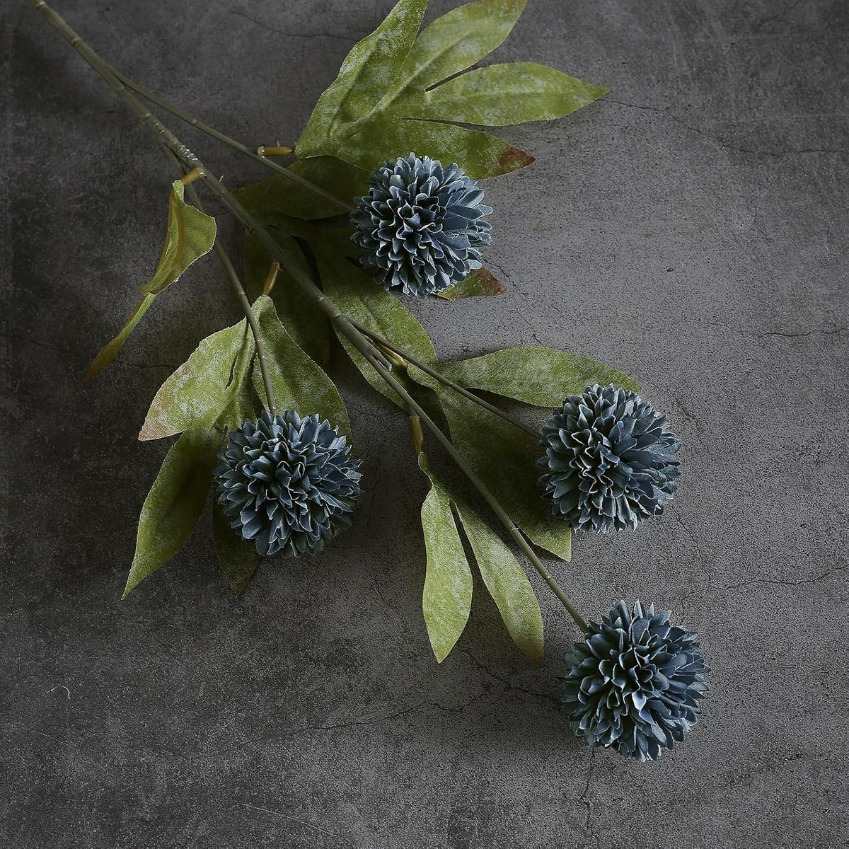 27"artificial pompon mum silk flower stems for vase, close-up detail